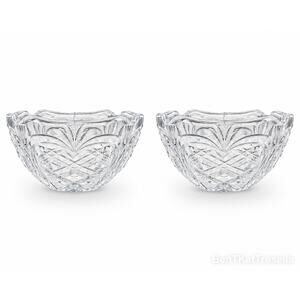 Marquis by Waterford Dorchester Crystal Bowl Set of 2 w/ Boxes 7” Bridal Luxury